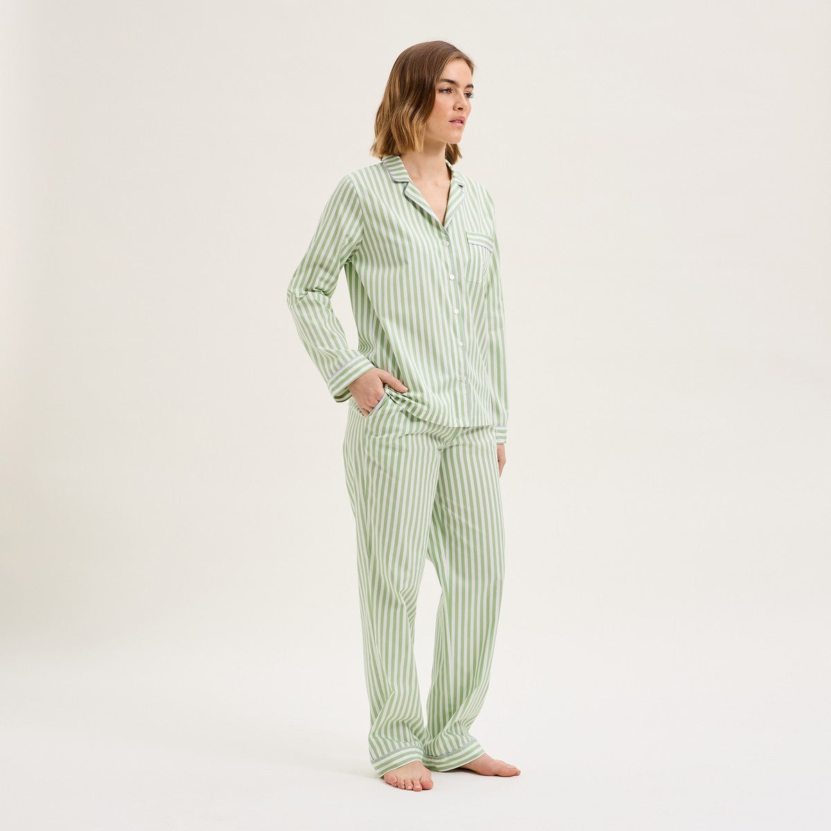 Essentiel - Pyjama rayé Couleur Vert - Laurence Tavernier