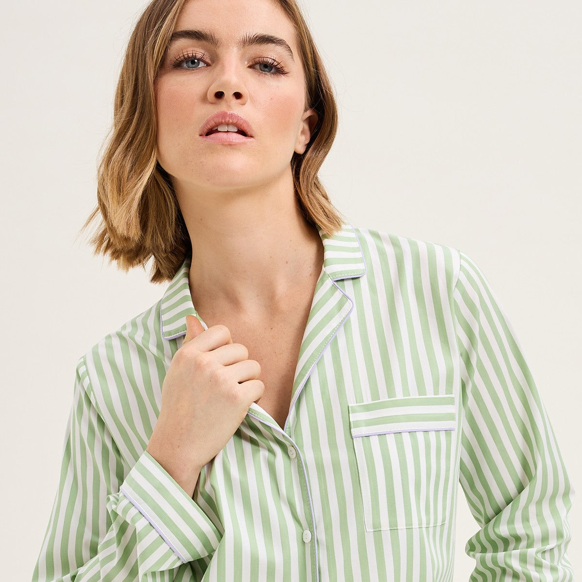 Essentiel - Pyjama rayé Couleur Vert - Laurence Tavernier