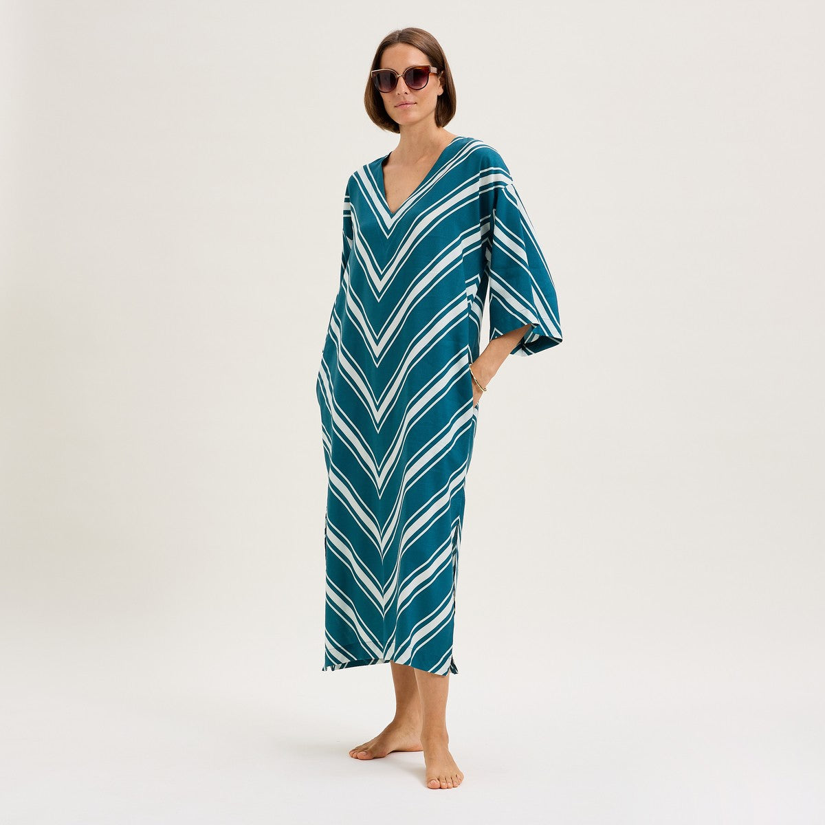 Ambre -Robe longue effet Kaftan - Laurence Tavernier