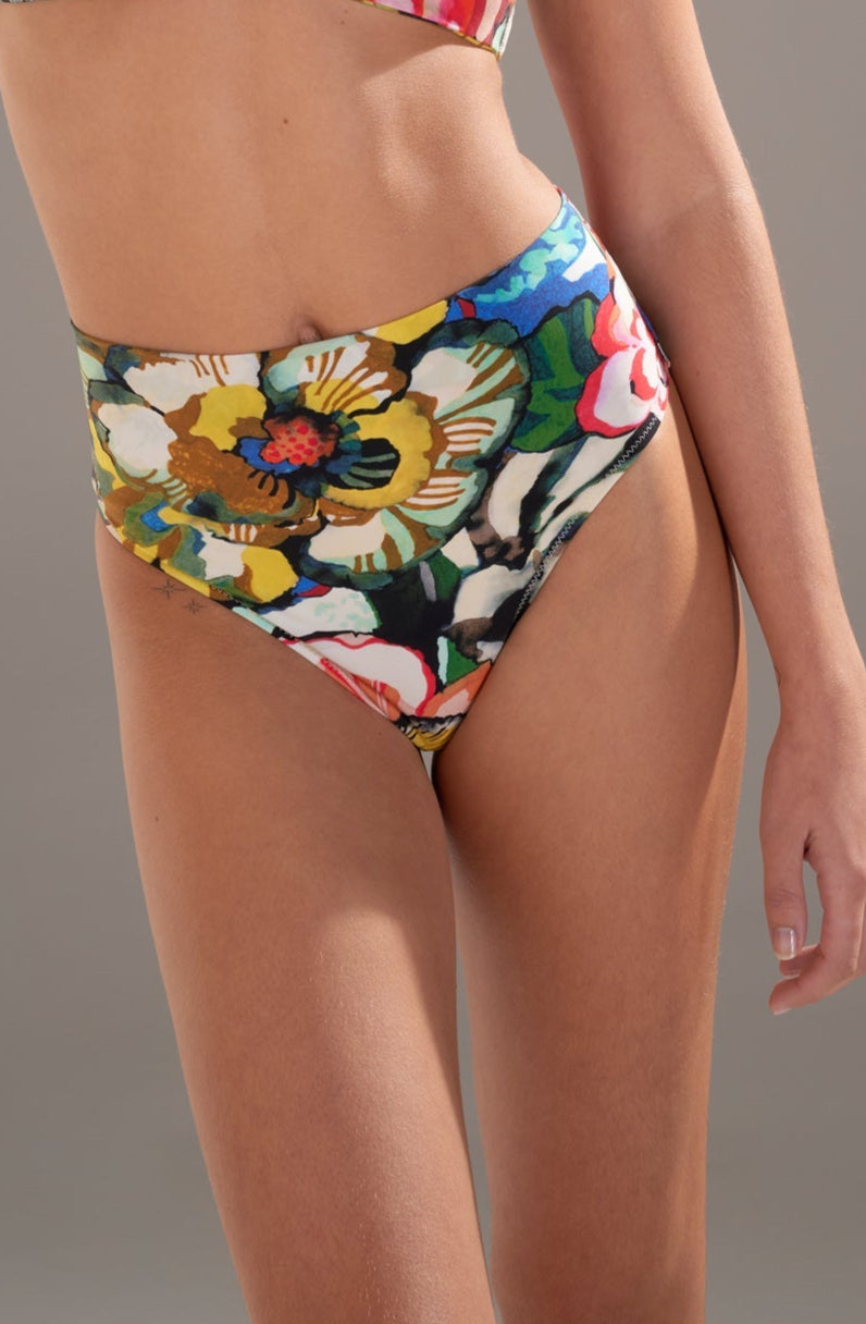 Fabia & Tobago / DIVA MO - Maillot de bain 2 pièces Mono-armature et Bas taille haute Flower - Pain de Sucre