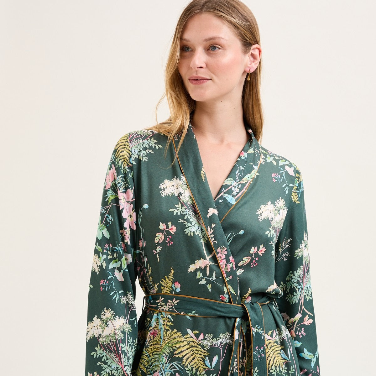 Contes - Kimono imprimé vert - Laurence Tavernier