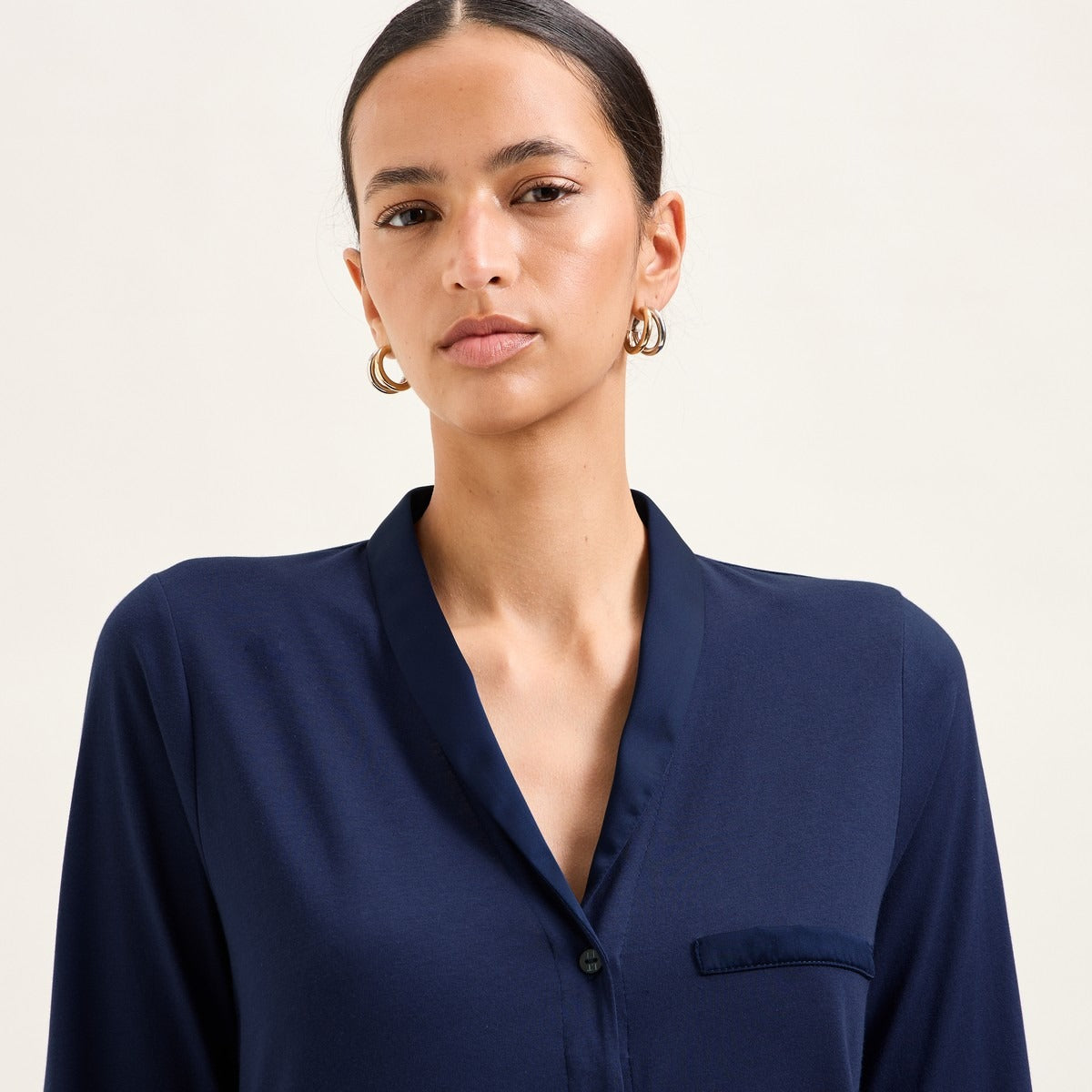 Smoking - Chemise de nuit boutonné Nuit - Laurence Tavernier