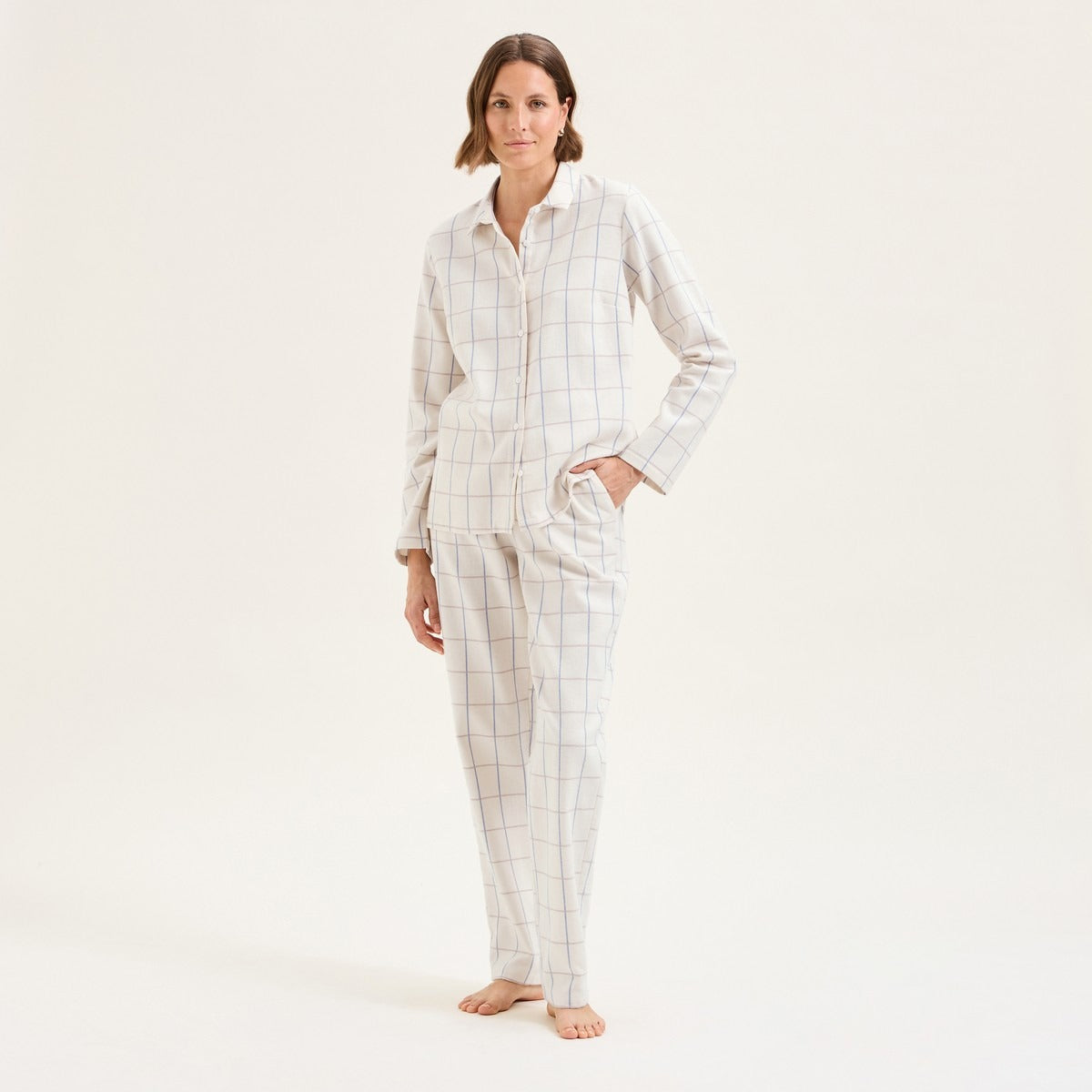 Louison - Pyjama en flanelle Ecru - Laurence Tavernier
