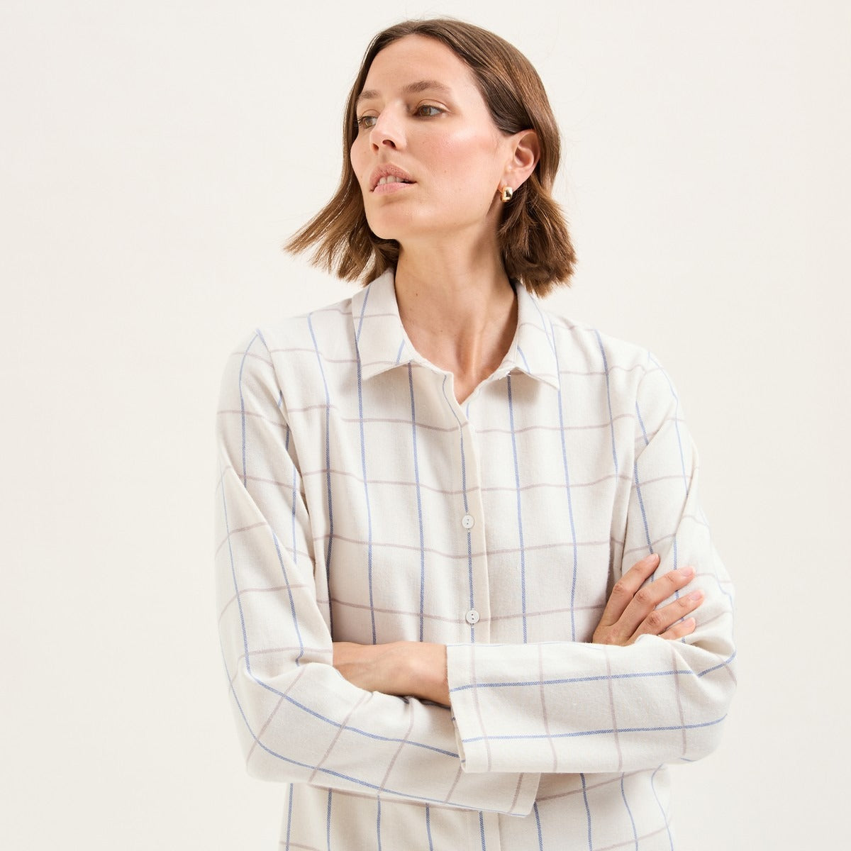 Louison - Pyjama en flanelle Ecru - Laurence Tavernier