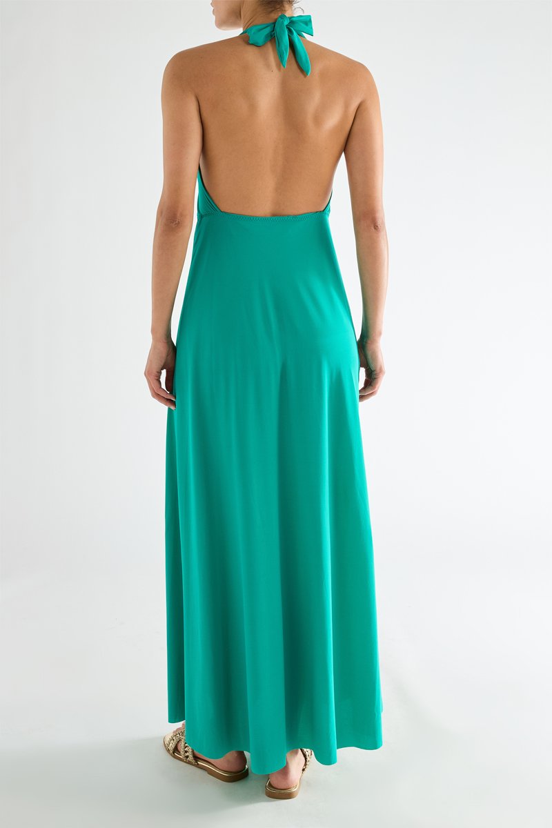 RUKEN - Robe longue dos nu vert - Pain de Sucre