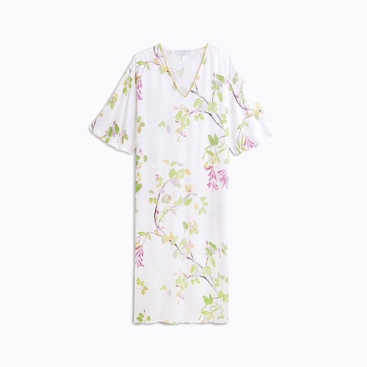 Luciole - Chemise de nuit longue imprimé feuillage - Laurence Tavernier