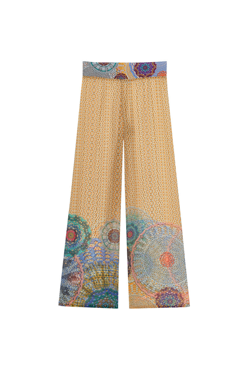 Assia - Pantalon large en voile imprimé GIPSY - Pain de Sucre