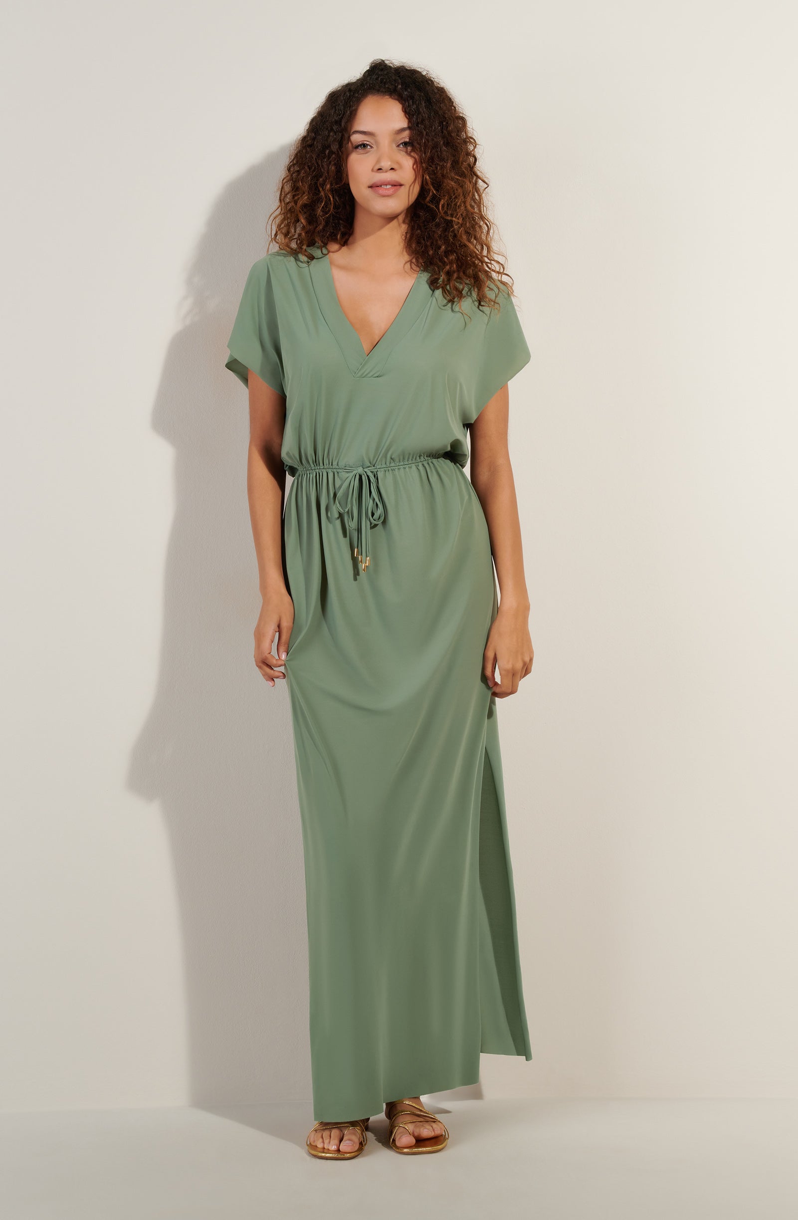 Taya - Longue robe ample en voile léger - Pain de Sucre
