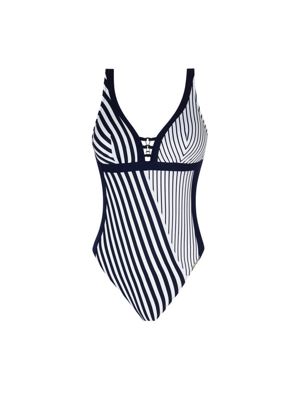 RAYURE EN LIGNE- Maillot de bain une pièce Nageur maintien - Lise Charmel