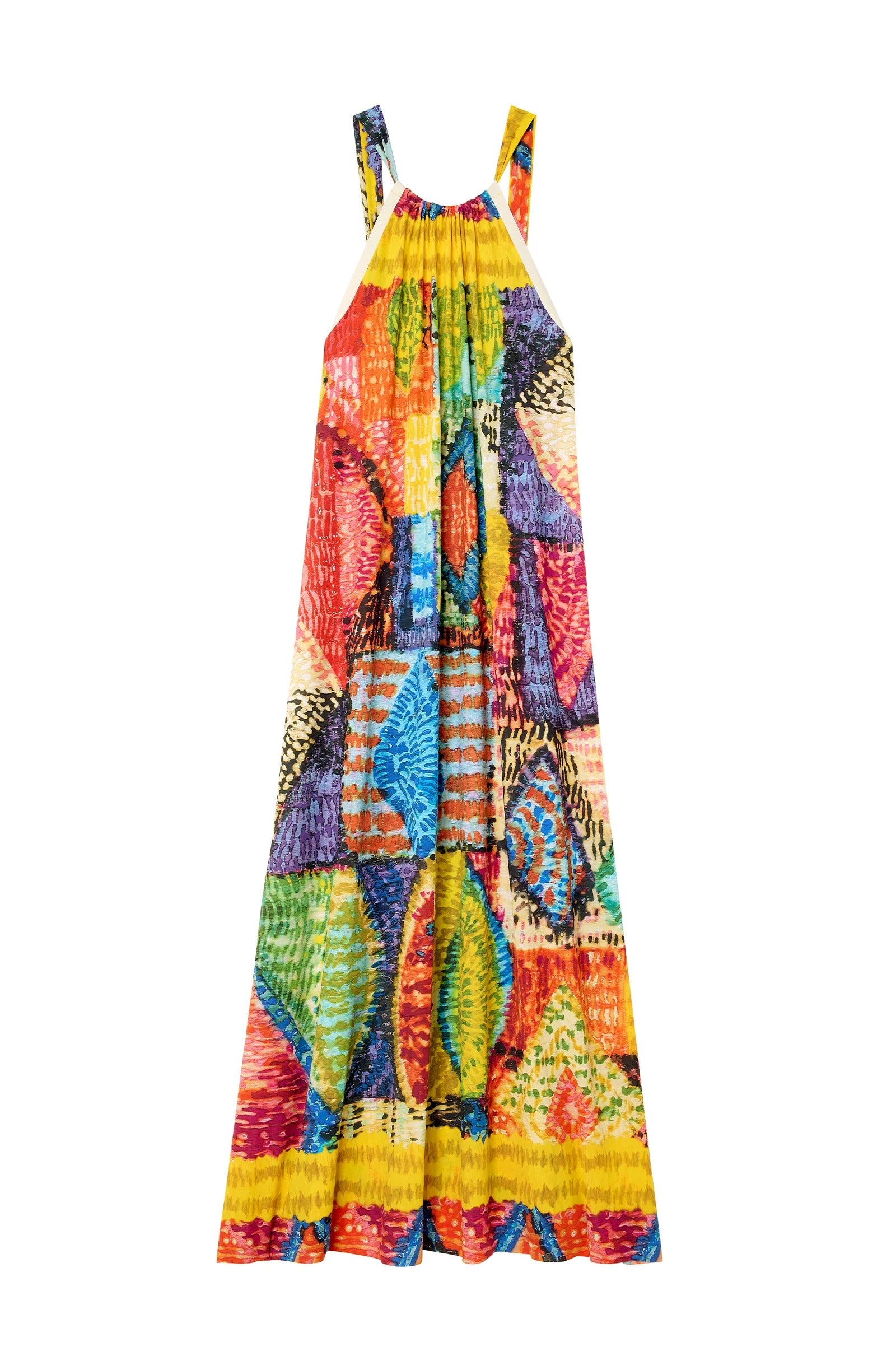 Licie 09 - Robe longue évasée imprimé HOLI - Pain de Sucre