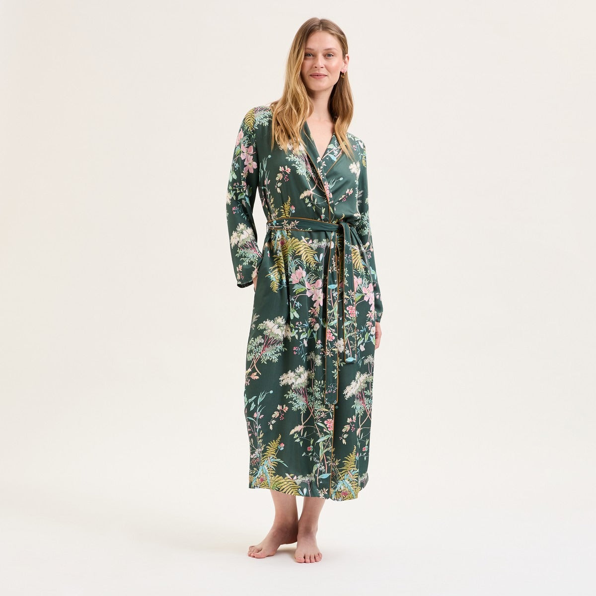 Contes - Kimono imprimé vert - Laurence Tavernier