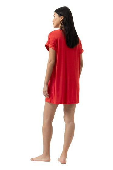 SÉRIE PURE CHIC - Chemise de nuit manches courte rouge - Mey