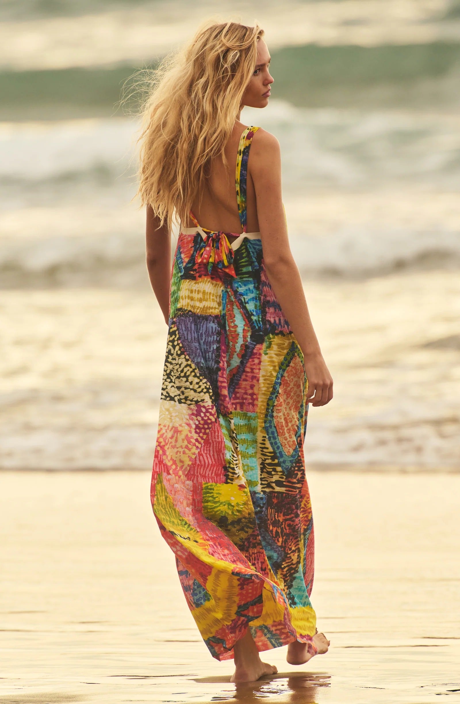 Licie 09 - Robe longue évasée imprimé HOLI - Pain de Sucre