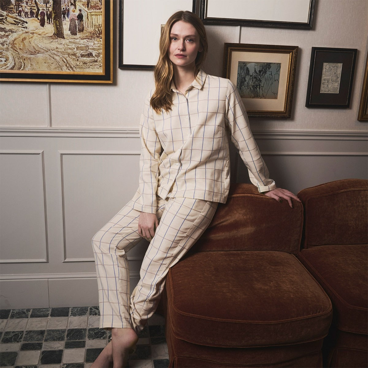 Louison - Pyjama en flanelle Ecru - Laurence Tavernier